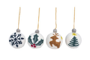 Holly leaf ornament set (4 in 1)