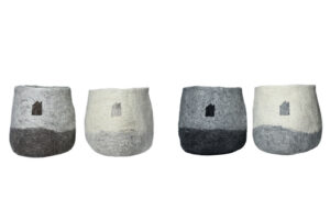 Two coloured felt basket (S)