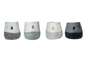 Two coloured felt basket (L)